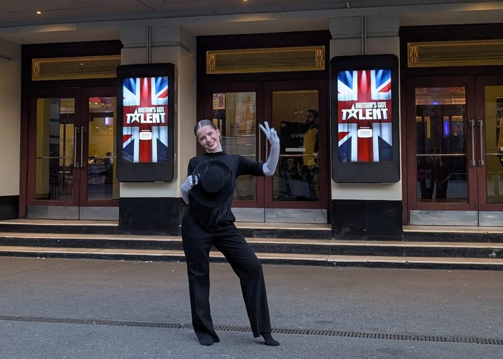 Emma Taylor-Eardley outside the theatre during Britain’s Got Talent
