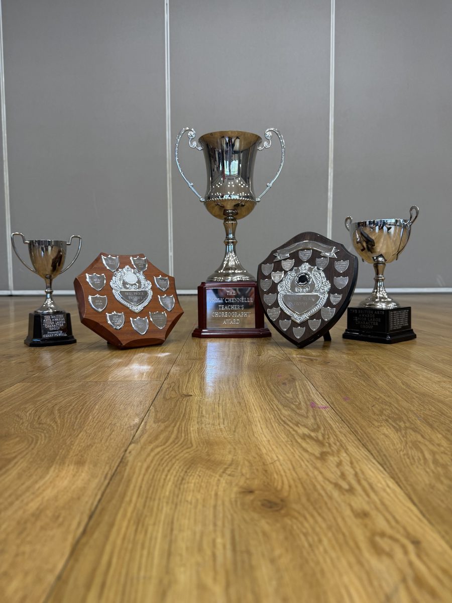 Trophies and shields won by the school